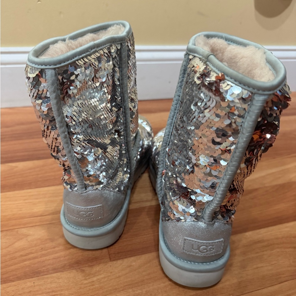UGG Glittering Silver Sequin Boots